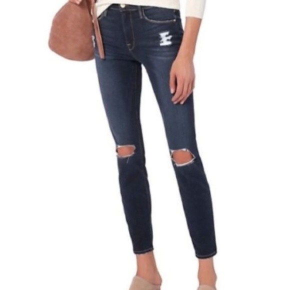 Frame Denim Le Skinny de Jeanne Distressed Jeans - Picture 3 of 7